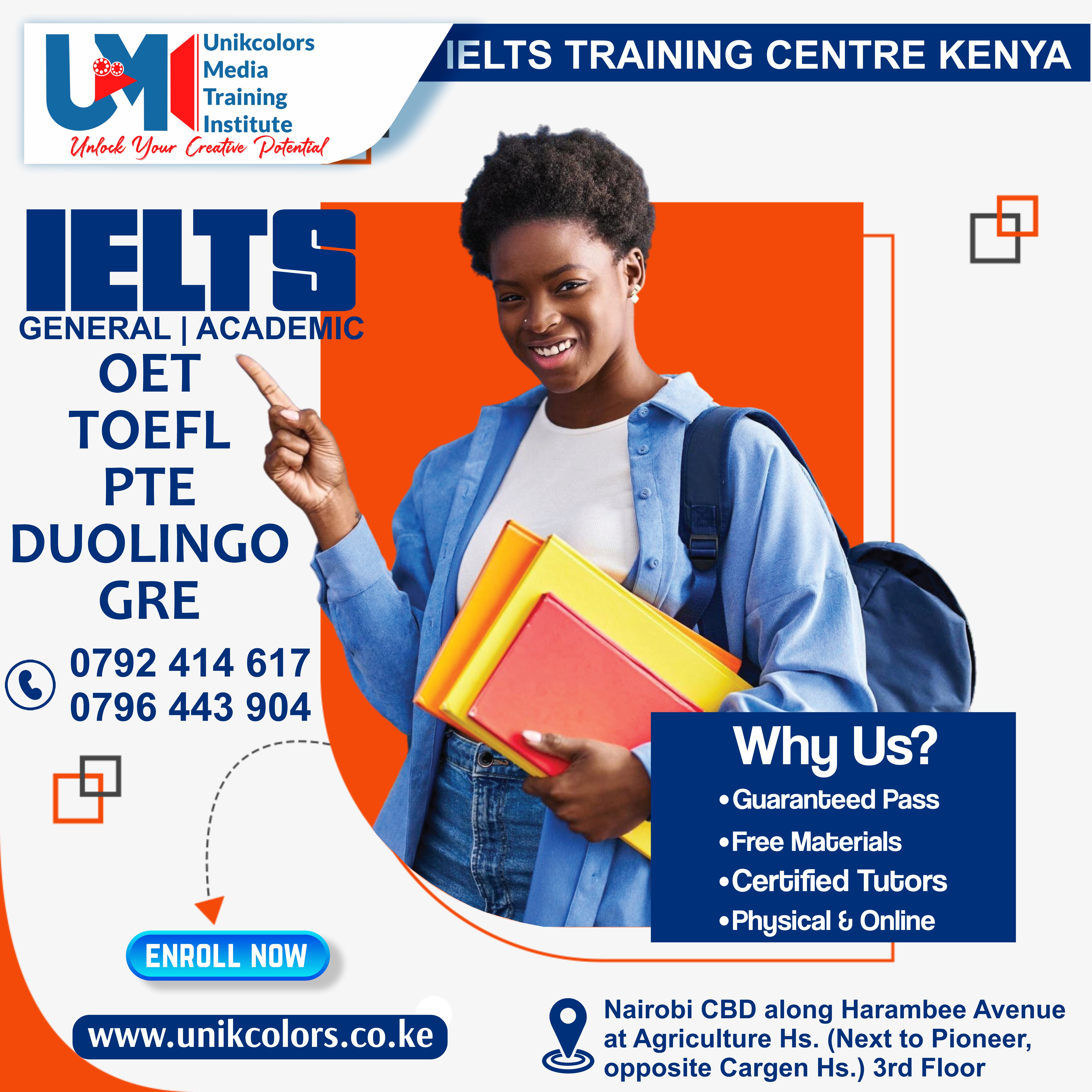 IELTS TRAINING CENTRE KENYA - IELTS PREPARATION | OET | TOEFL | PTE | GRE | DUOLINGO
